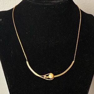 Vintage Gold Pearl and Diamond Necklace